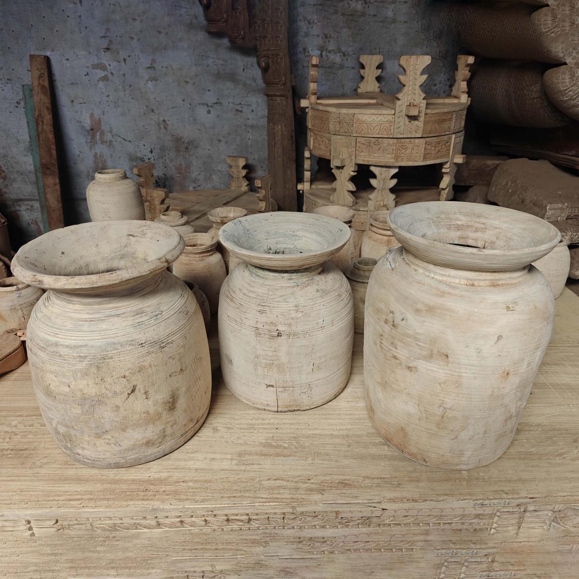 Decorative Wooden Pot Large