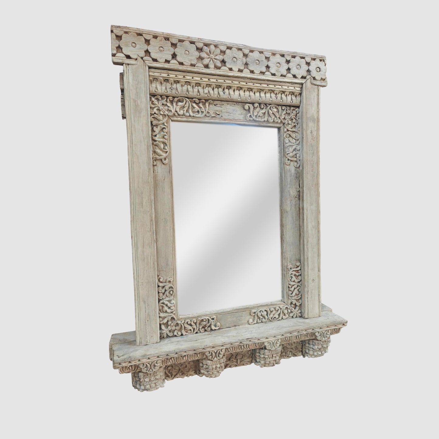 Decorative Wooden Mirror Blue