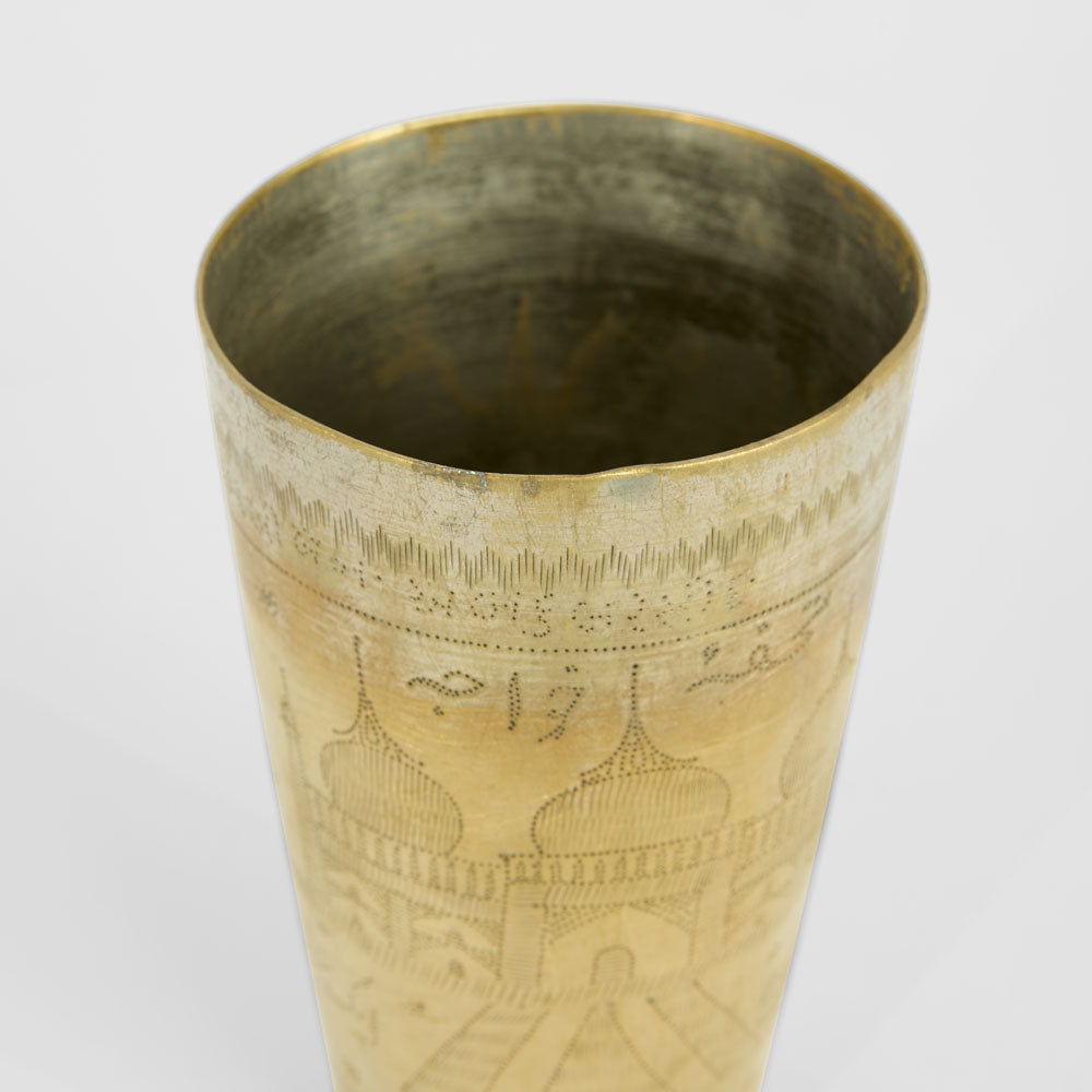 Decorative Wooden Brass Lassi Glass
