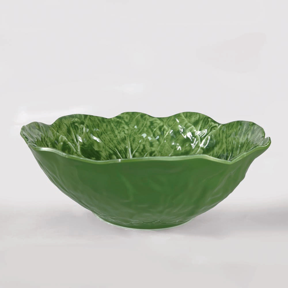 Luxe Cabbage Leaf Green LGE Serving Bowl