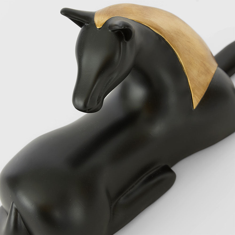 Beau Horse Sculpture Black & Gold