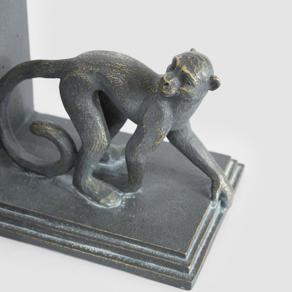 Caesar Monkey Bookends Black