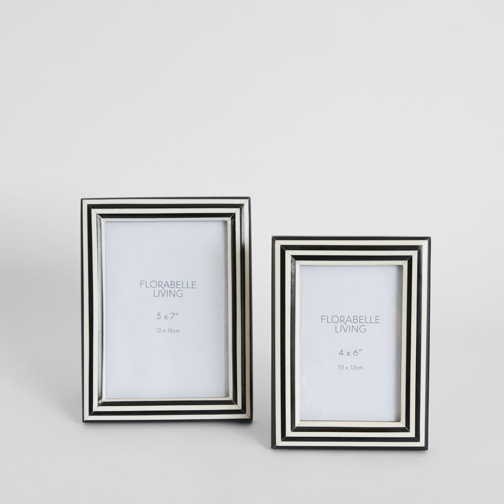 Aaro Bone Inlay 5 x 7" Photo Frame Black & White