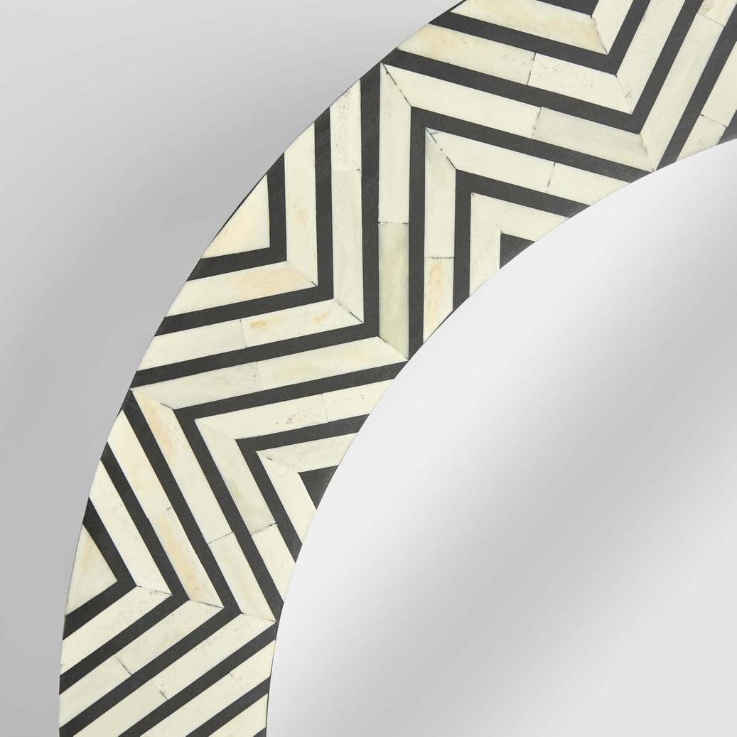 Zola Bone Inlay Mirror Black & White