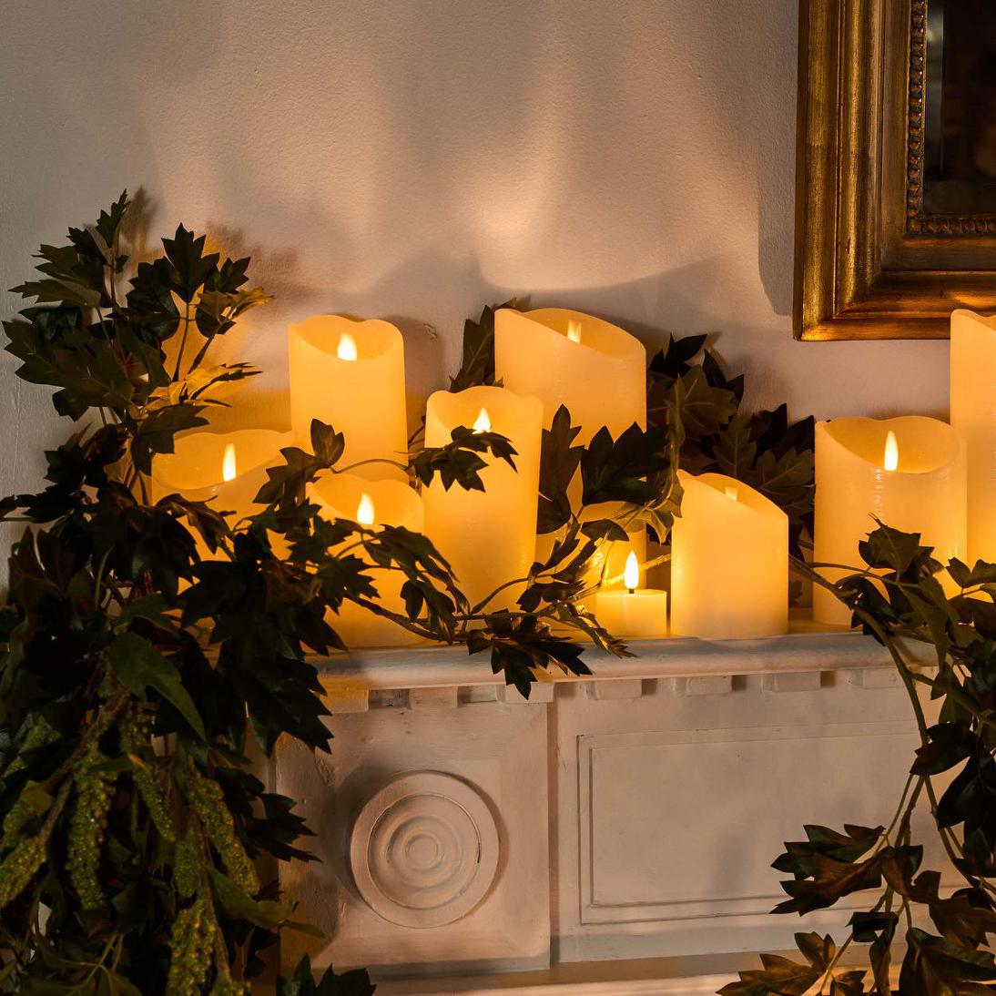LED Battery Operated Wax Flameless Candle White 10cm