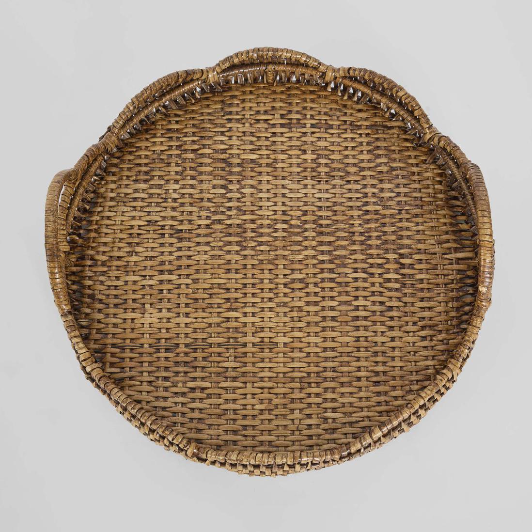 Mesa Rattan Scallop Tray Brown