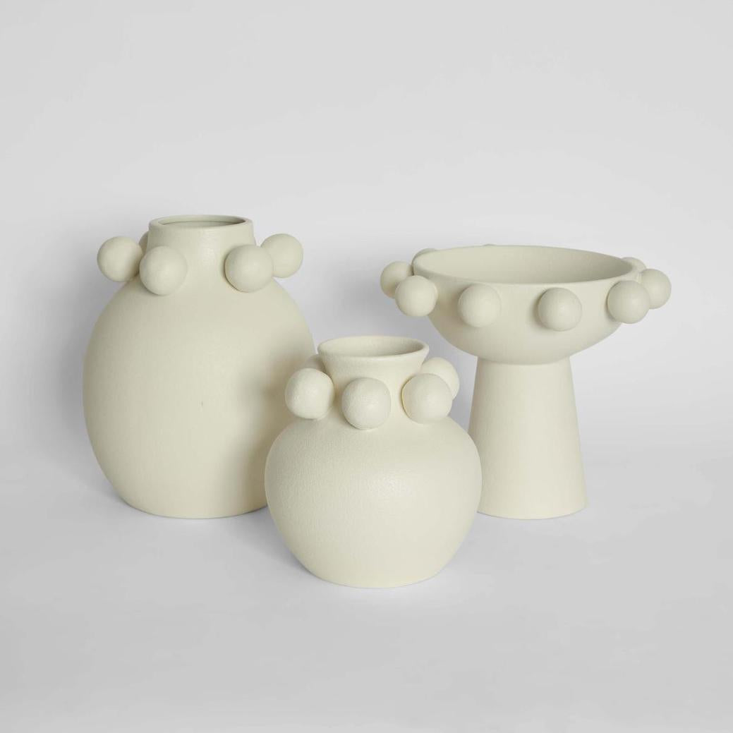 Tiki Round Vase Tall White