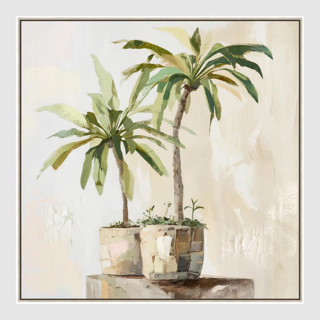Sunlit Palms Wall Art 82.5 x 82.5cm