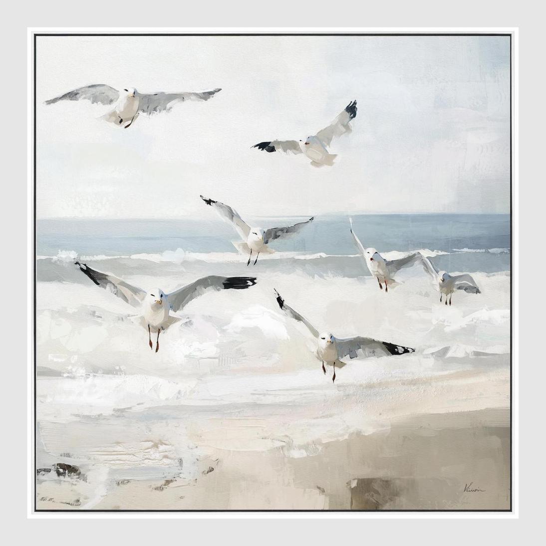 Seaside Flight Wall Art 82.5 x 82.5cm