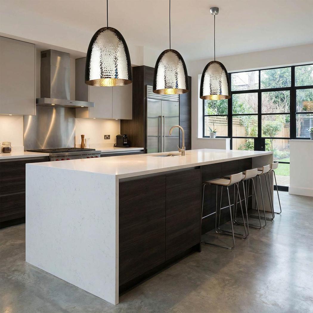 Dolce Beaten Ceiling Pendant Silver