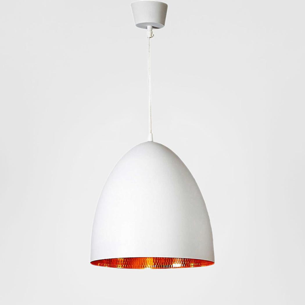 Egg Ceiling Pendant White and Copper
