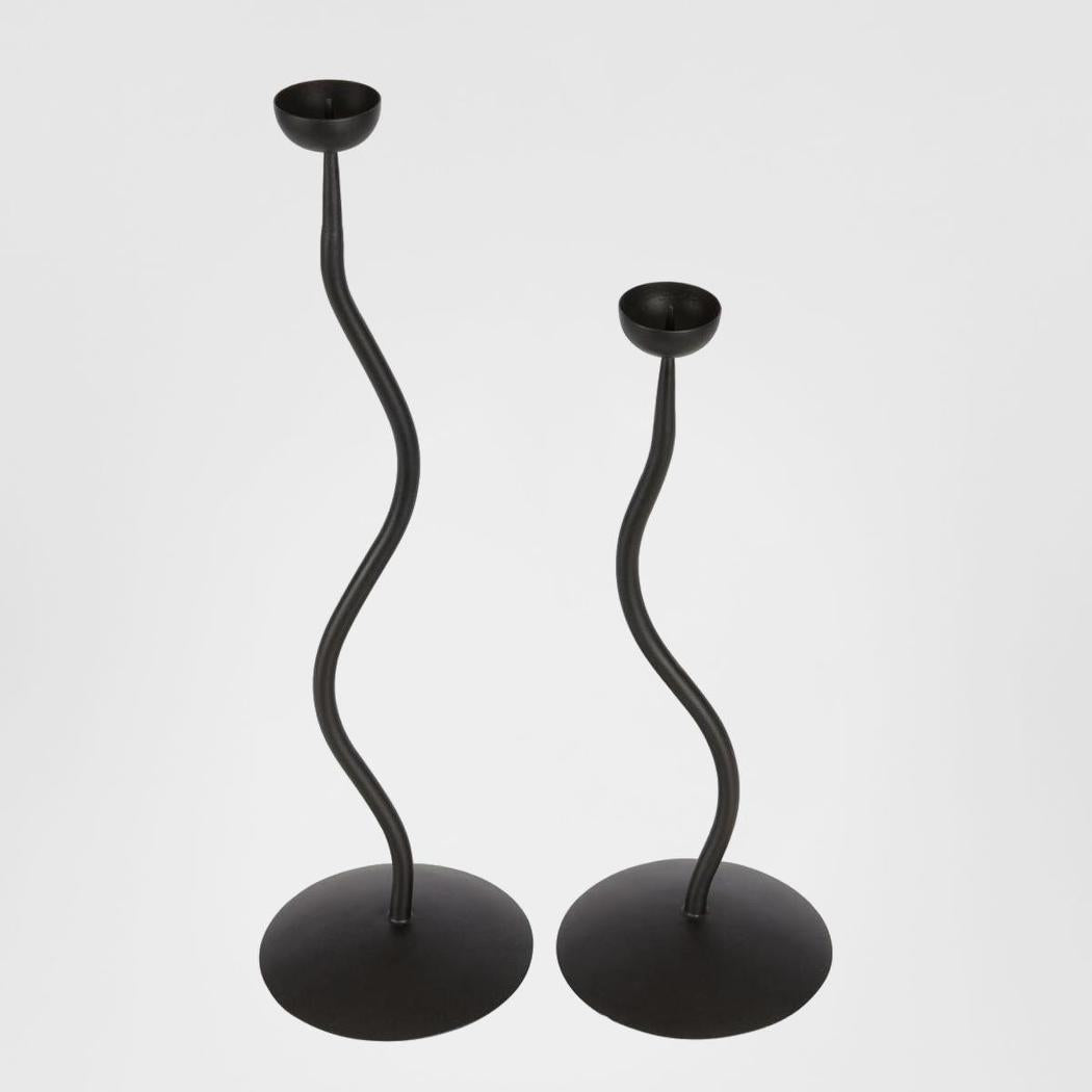 Kemp Candle Holder Black Pair