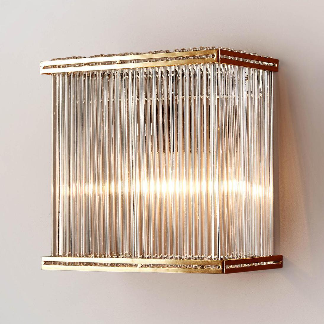 Verre Rectangular Wall Light Brass