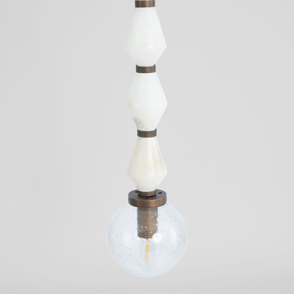 Sea Mist Stone Beads Ceiling Pendant