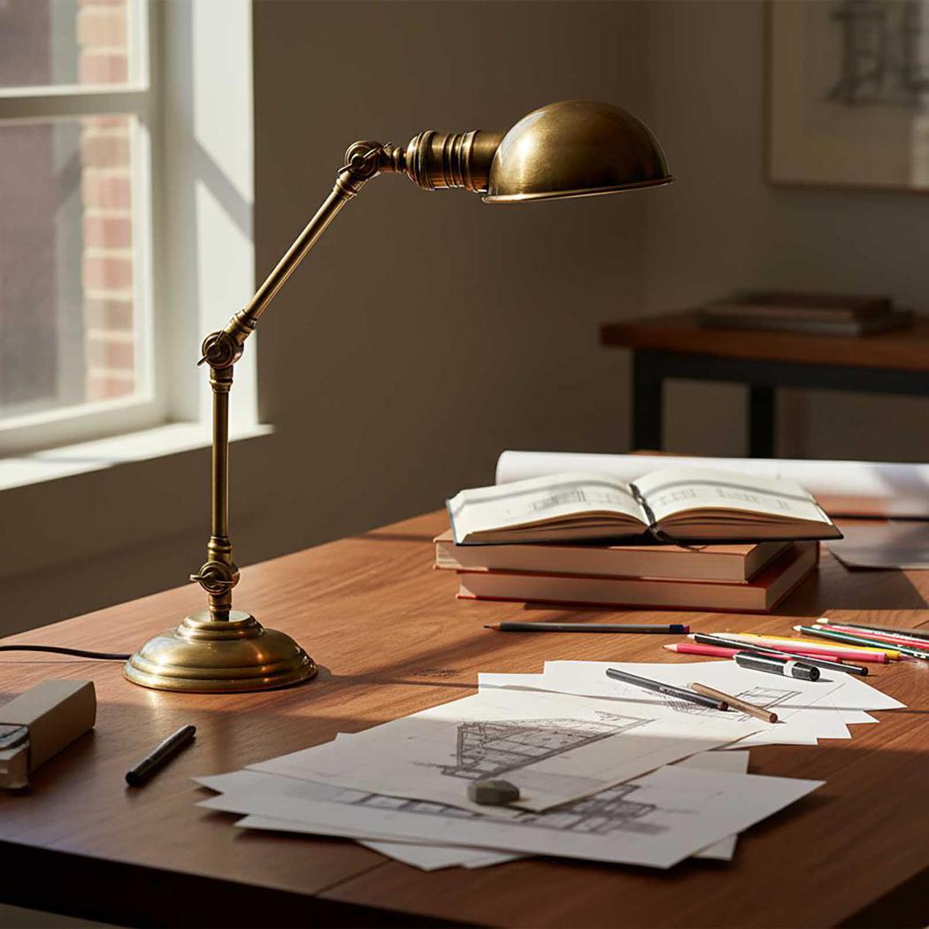 Stamford Desk Lamp Antique Brass
