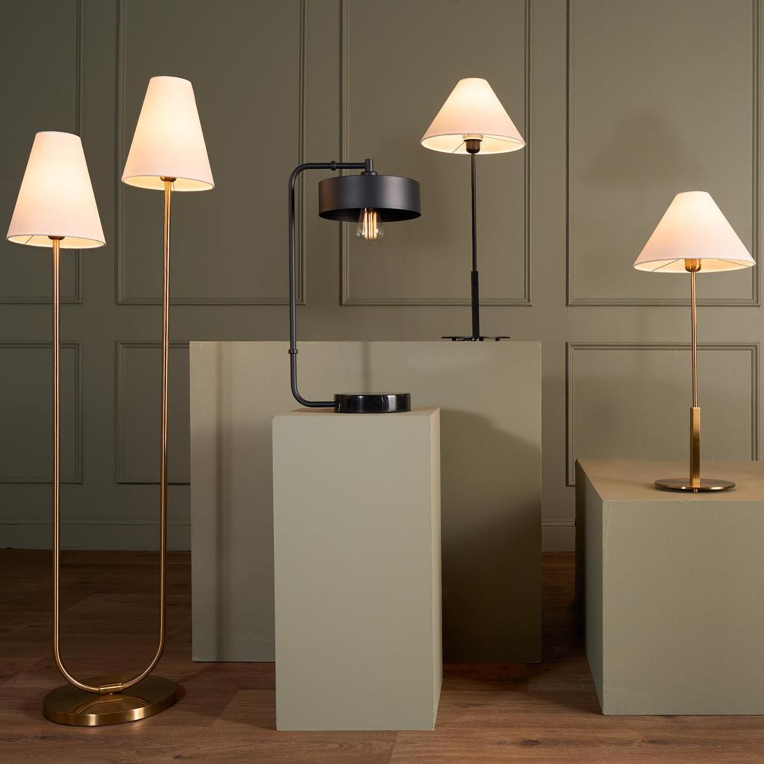 Alpine Table Lamp Black with Shade