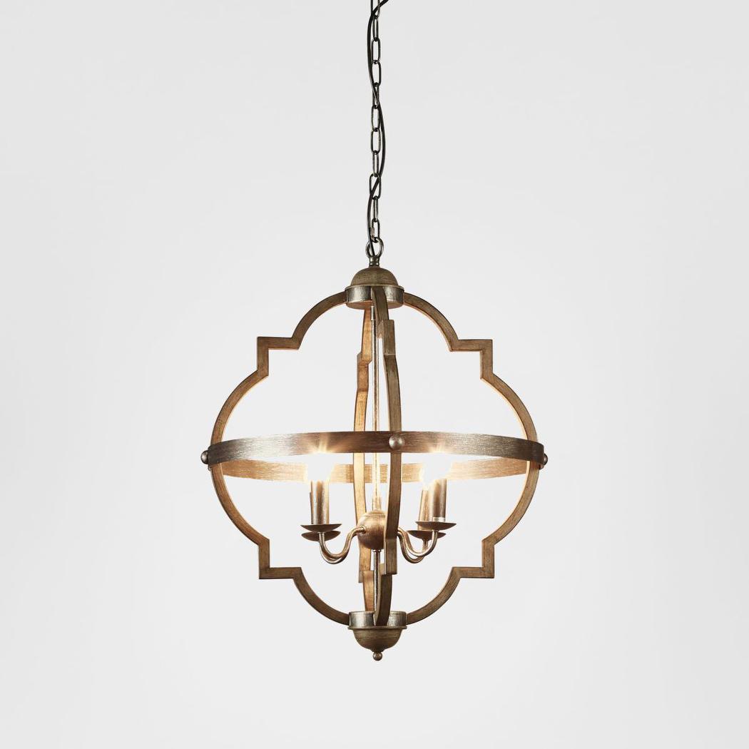 Hyatt Ceiling Pendant Medium Rust Brown and Silver Black