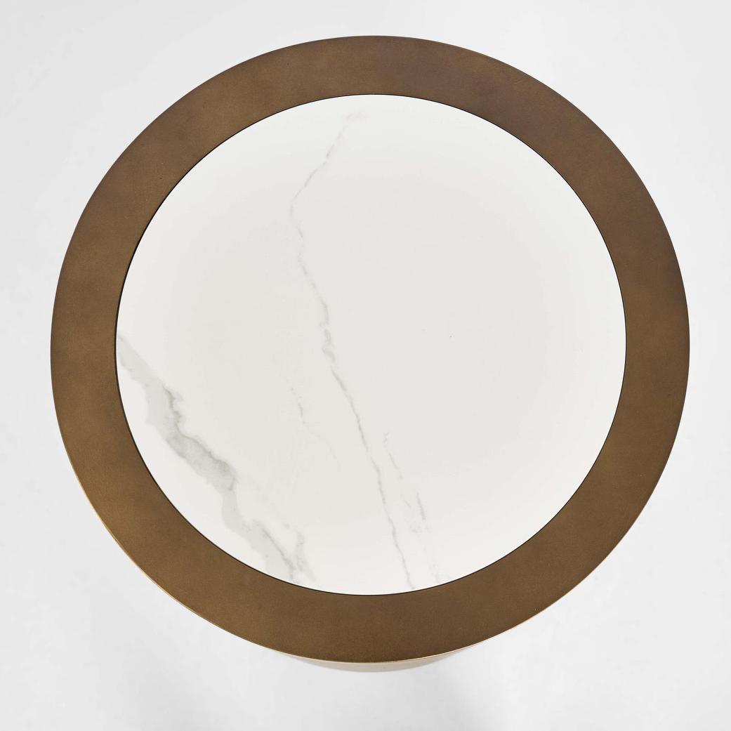Gordon Drum Side Table
Brass/White Stone