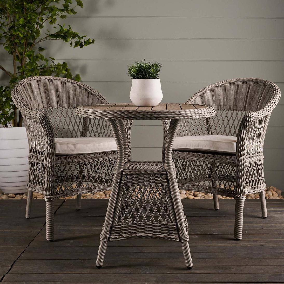 Marco Aluminium Synthetic Wicker Table Grey -Outdoor