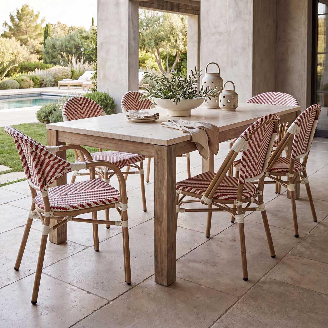 Cannes Outdoor Aluminium Chair Red & White