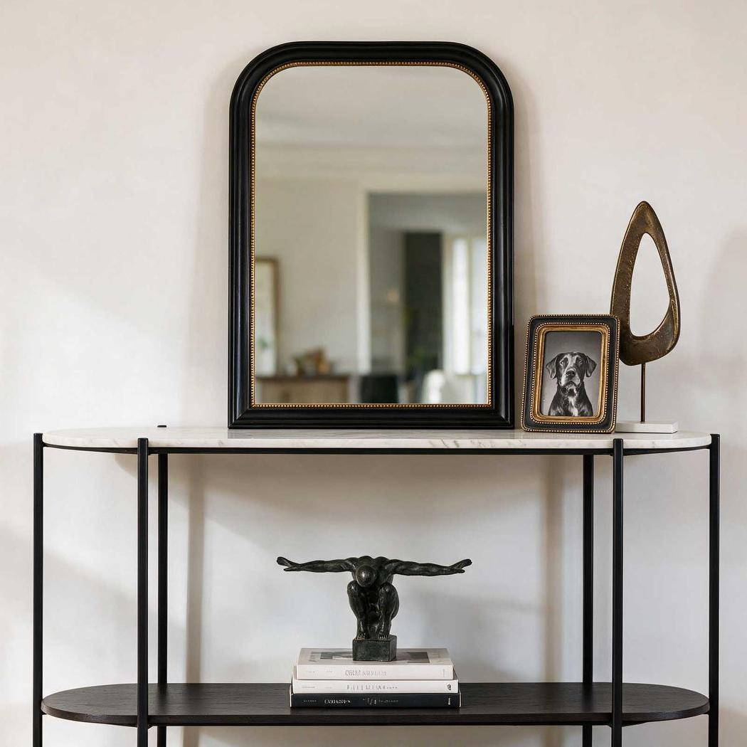 The James Marble Console Large Black/White
