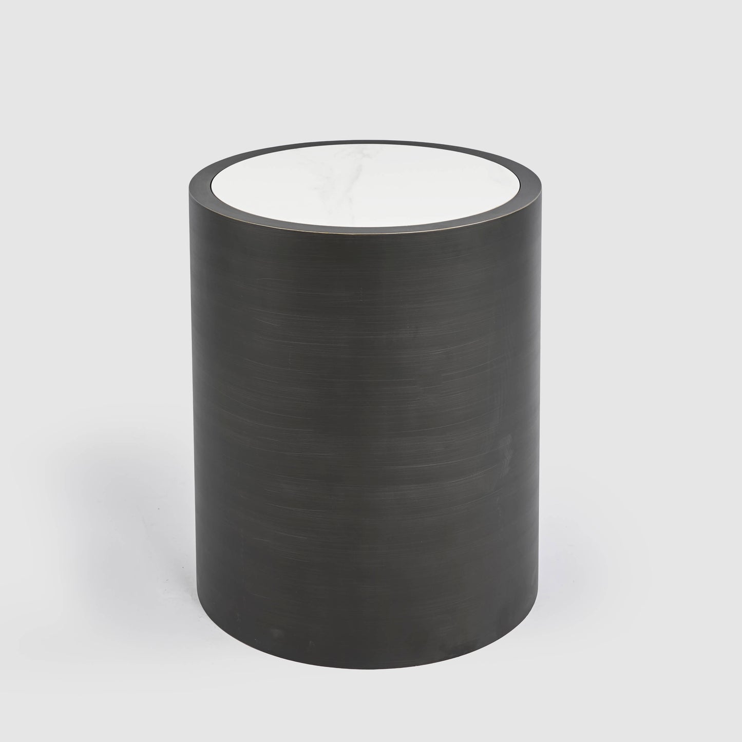 Gordon Drum Side Table
Black/White Stone