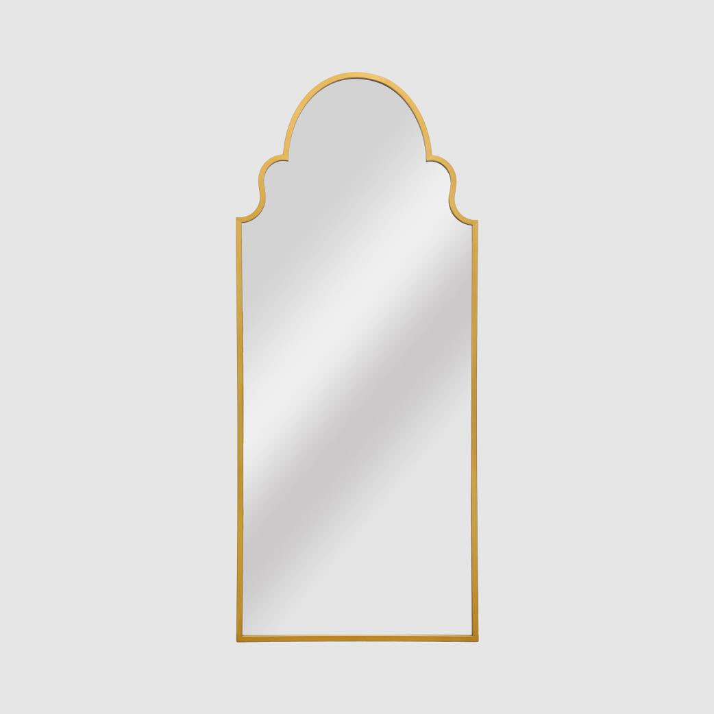 Taj Outdoor Iron Floor Mirror Gold