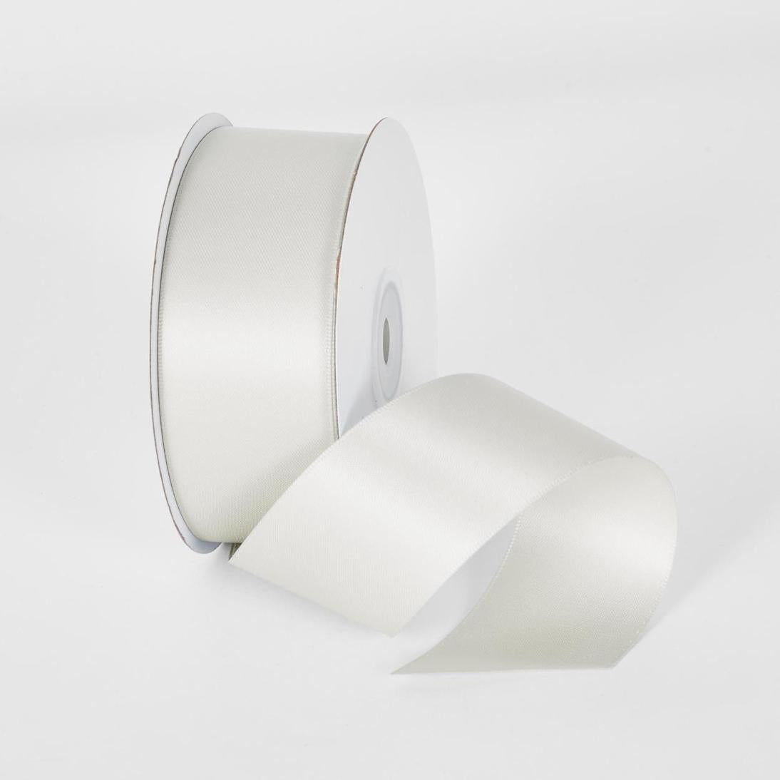 White 22.86m -38mm Double Sided Satin Ribbon P112