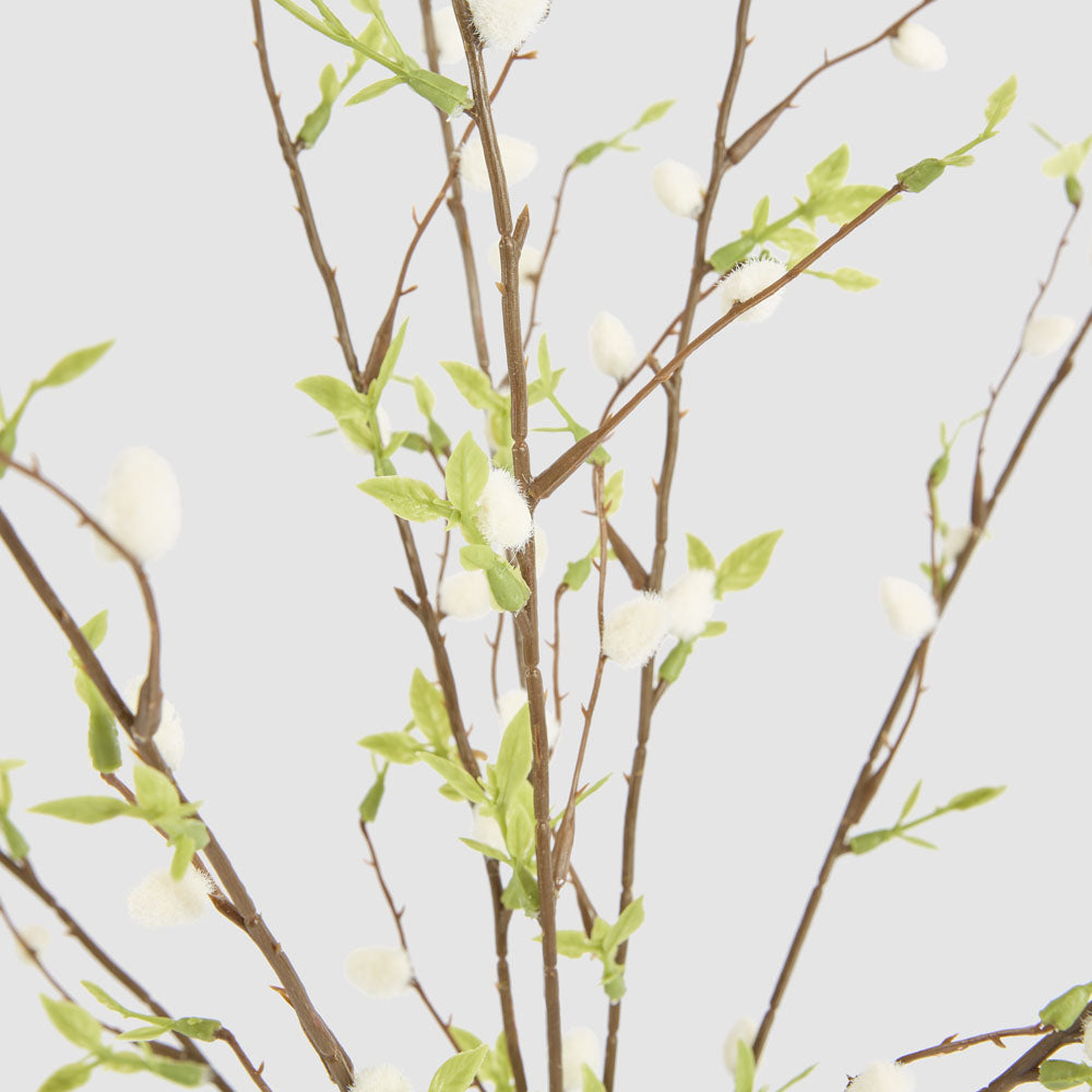 Pussy Willow Floral Stem With Leaves
