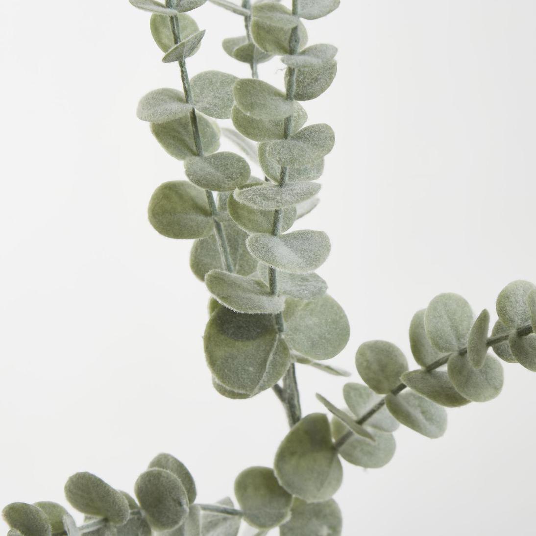 Eucalyptus Flocked Spray 74cm Grey