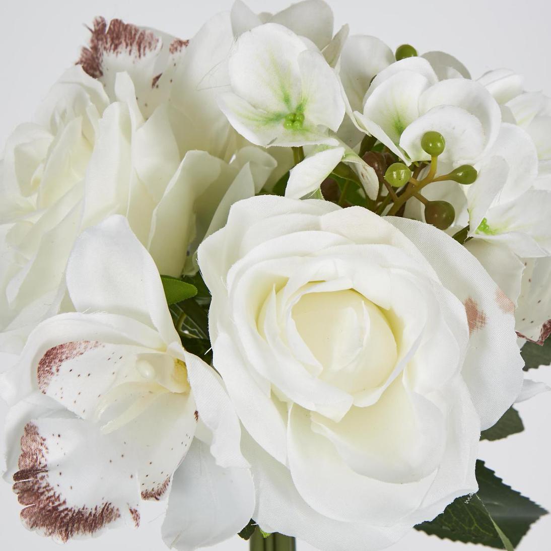 Rose Hydrangea and Cymbidium Orchid Bouquet White