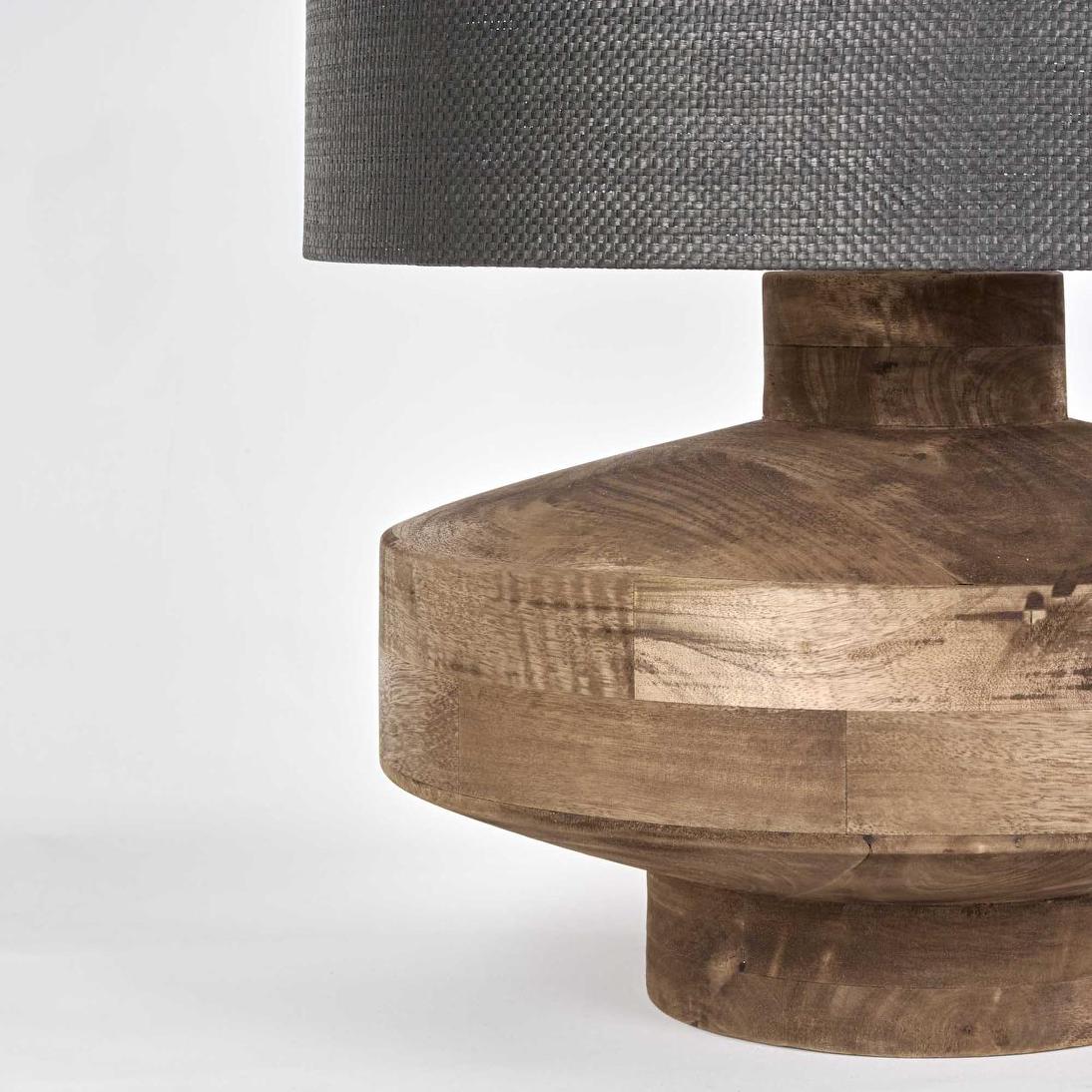 Circa Timber Table Lamp Large Black Shade