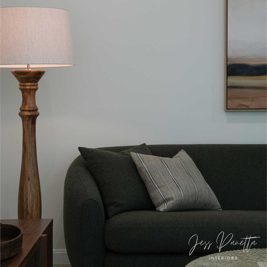 Candela Large - Dark Natural - Turned Wood Candlestick Floor Lamp