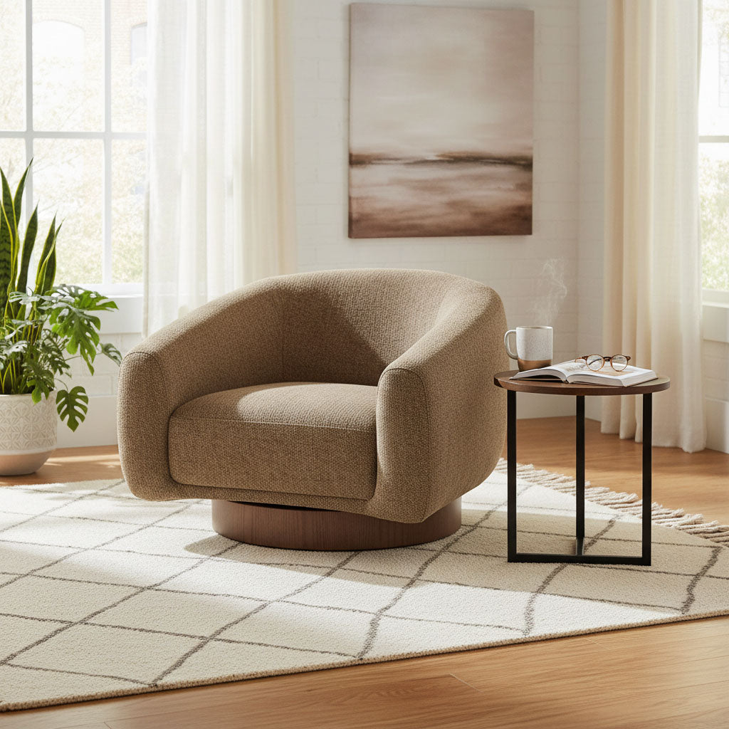 Jude Swivel Armchair Brown