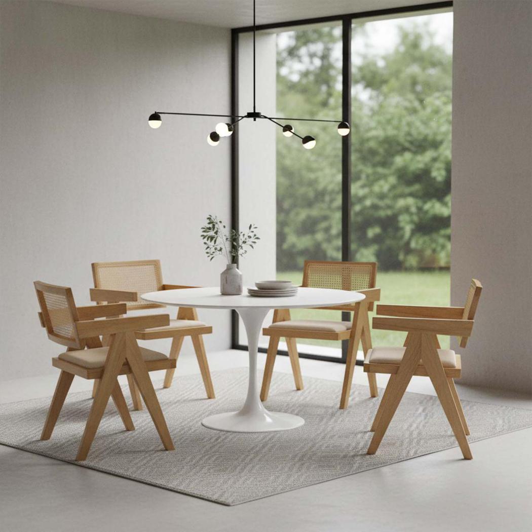Lexi Scissor Leg Armchair Oak Frame Natural Fabric