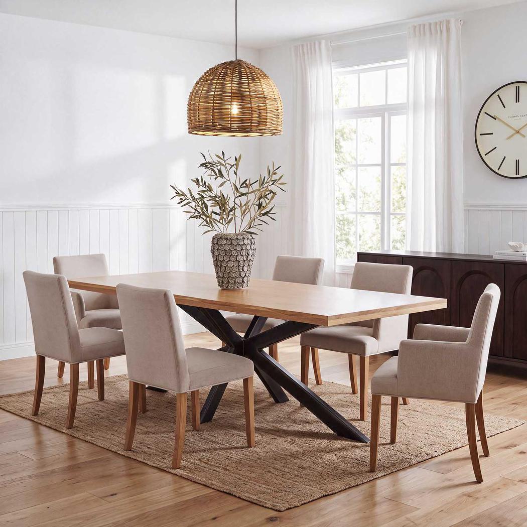Wainscott Dining Table Brushed Ash 240cm