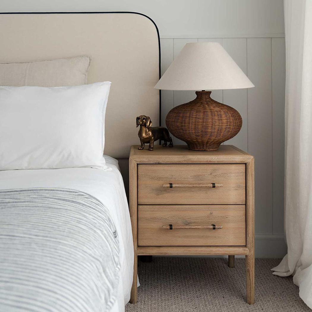 Bayview Bedside 2 Drawer Natural Whitewash