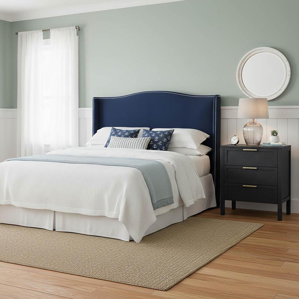 Mornington Bedhead King Blue Velvet