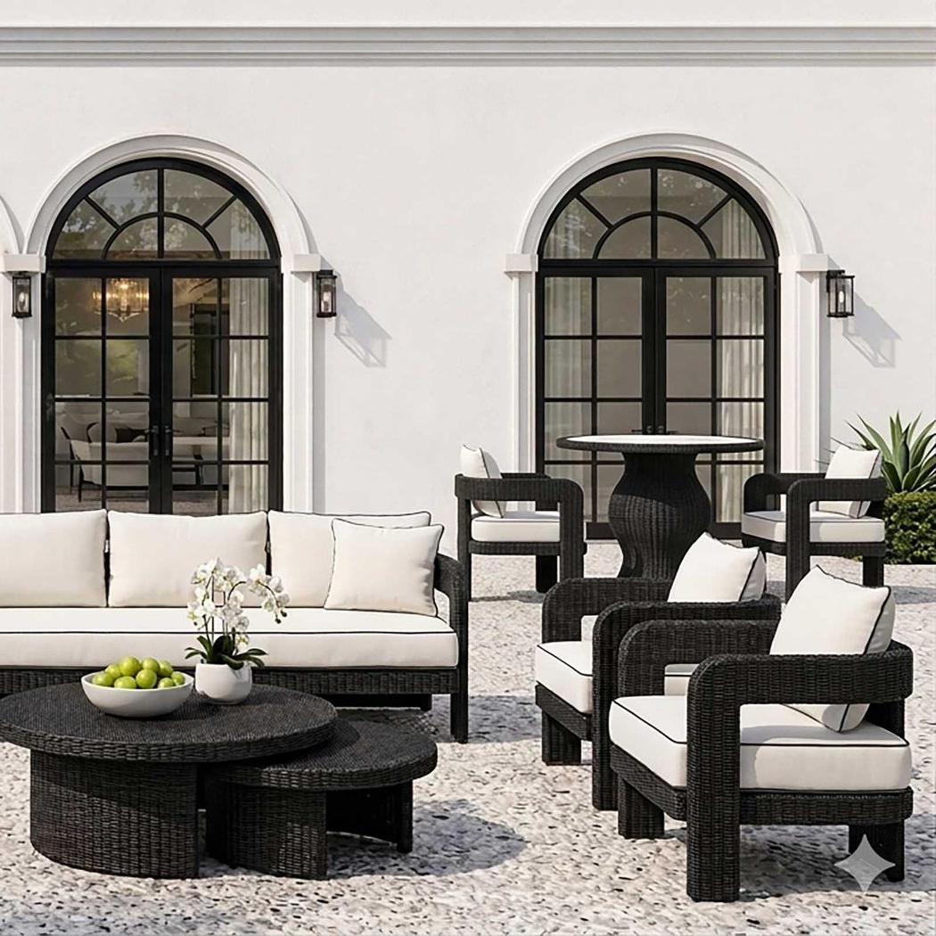 Cassius 3 Seat Sofa Outdoor Black