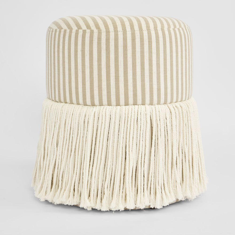 Regatta Fringe Ottoman Beige Stripe