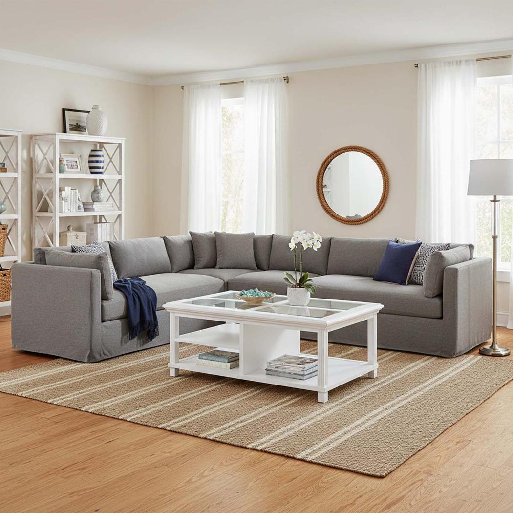 Sorrento Hamptons Square 120cm Coffee Table White