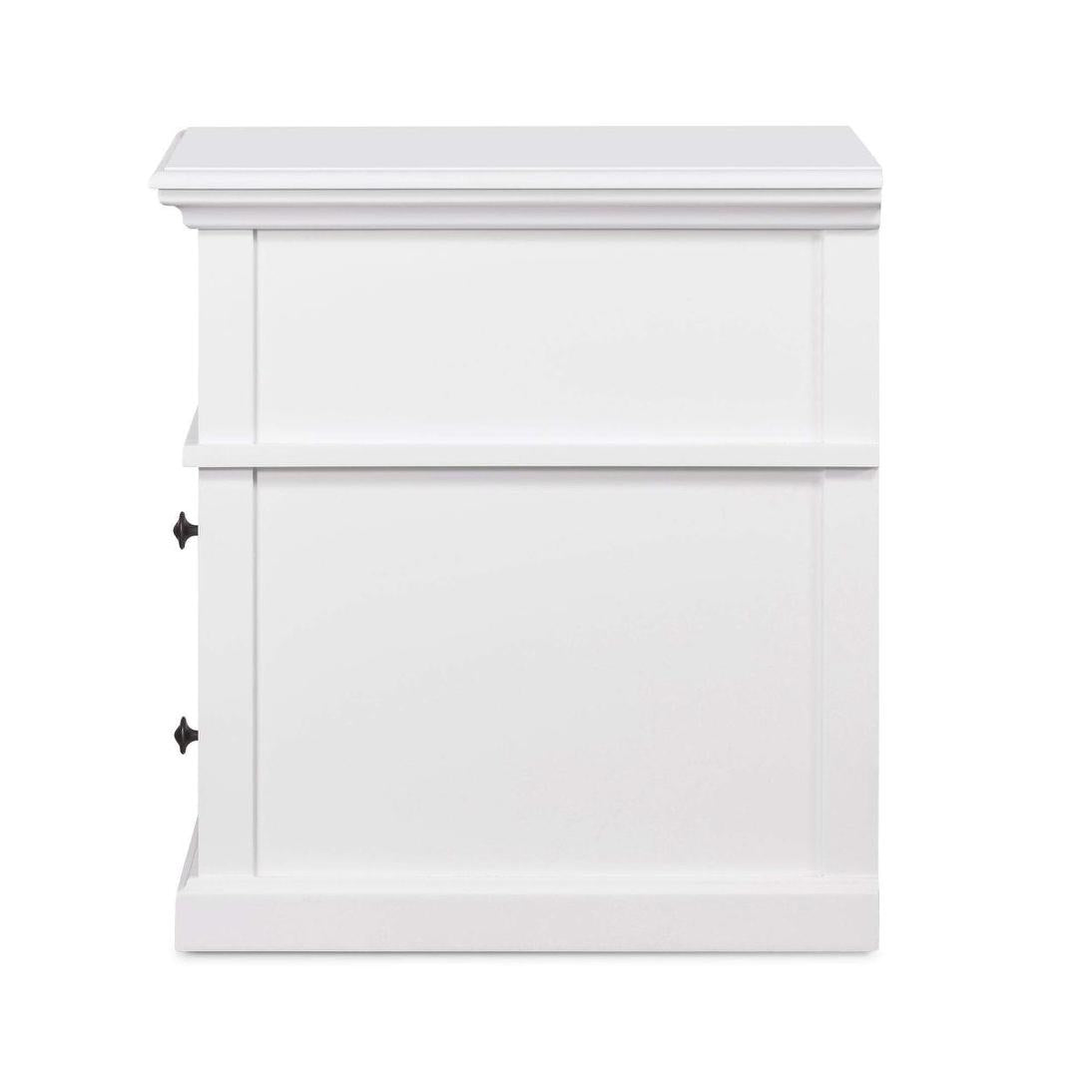 Sorrento Hamptons Medium 2 Drawer Bedside Table White