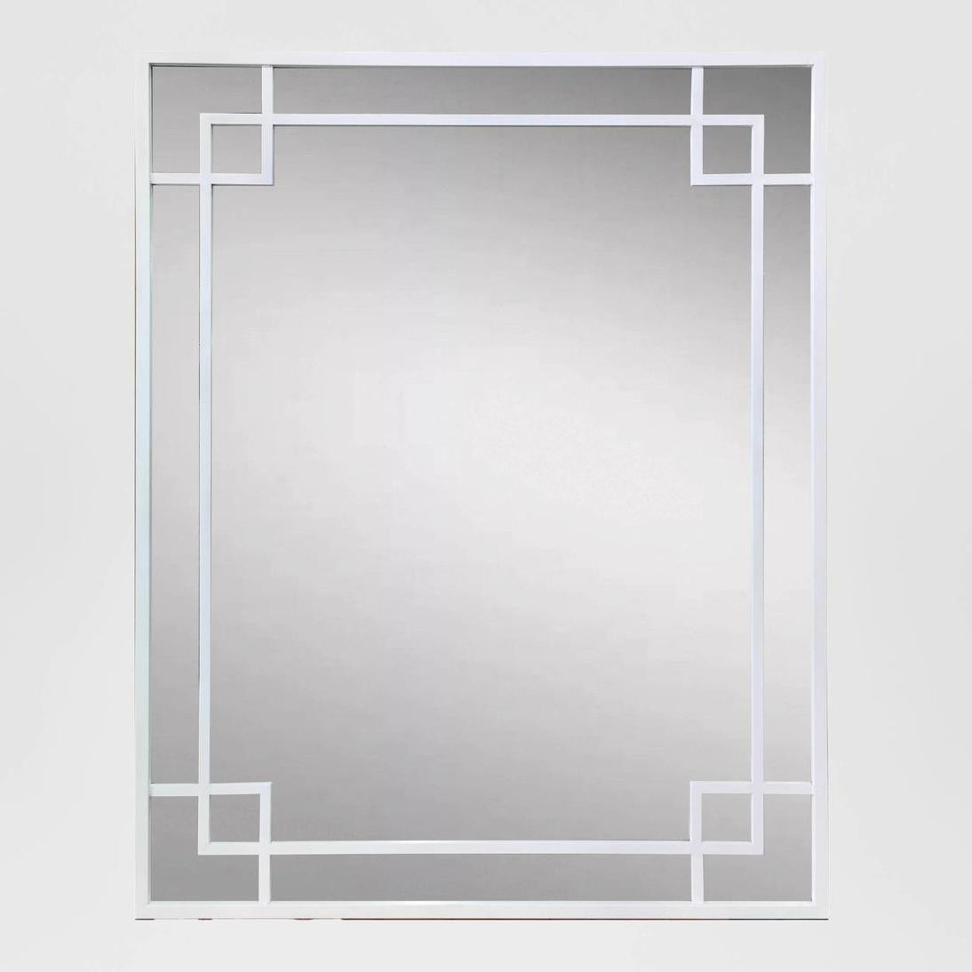 160cm White Mirror With Corner Detail