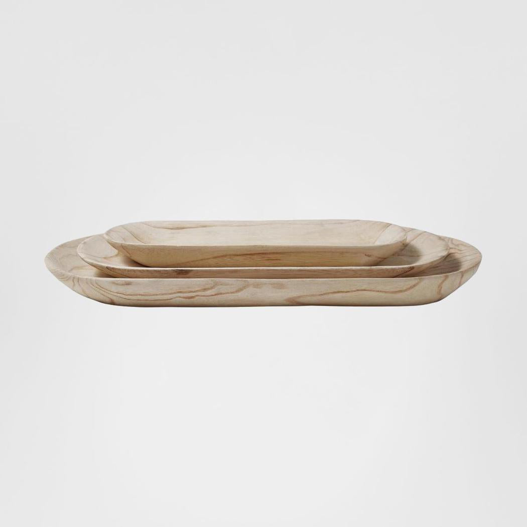Wooden Oval Trays Set of 3