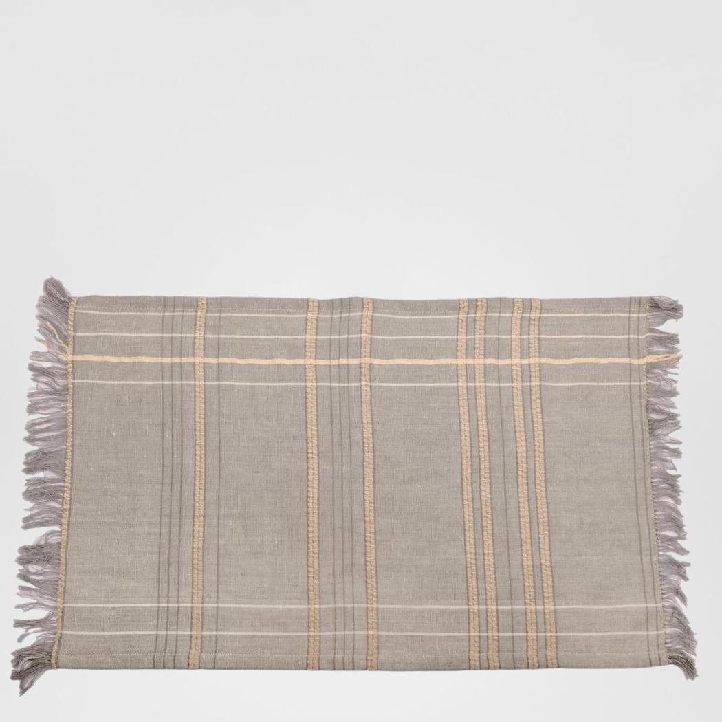 Textured Check Placemat Ash