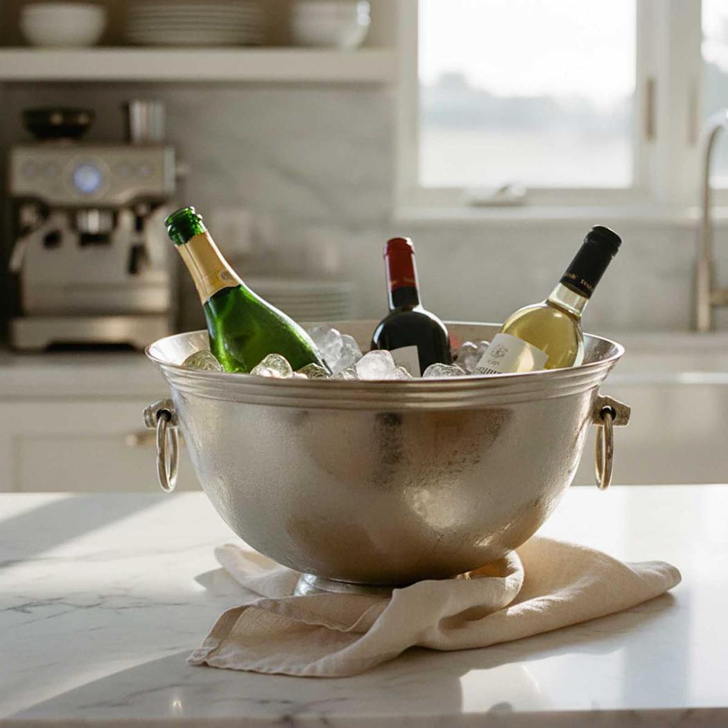 Juliet Champagne & Wine Holder Large Pewter