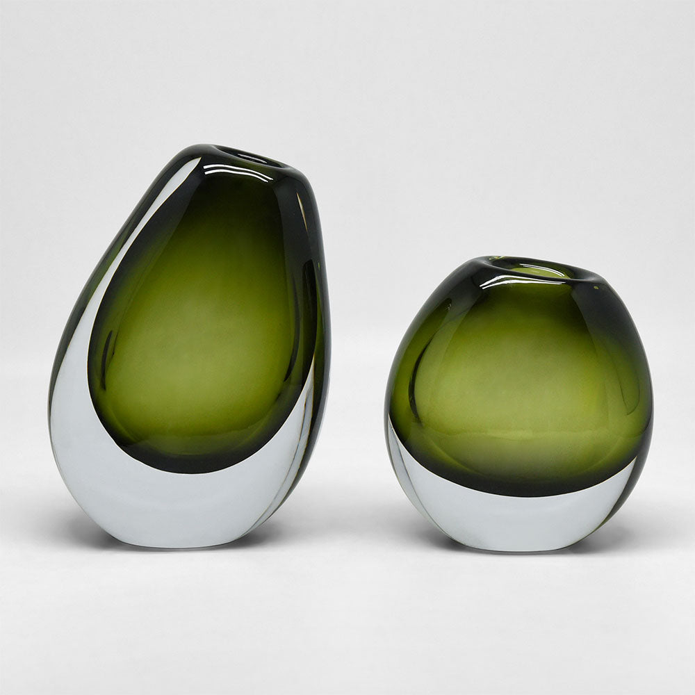 Saronne Handblown Glass Vase Green