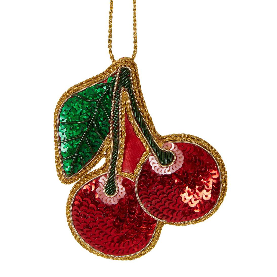 Cherry Sequin Hanging Decoration