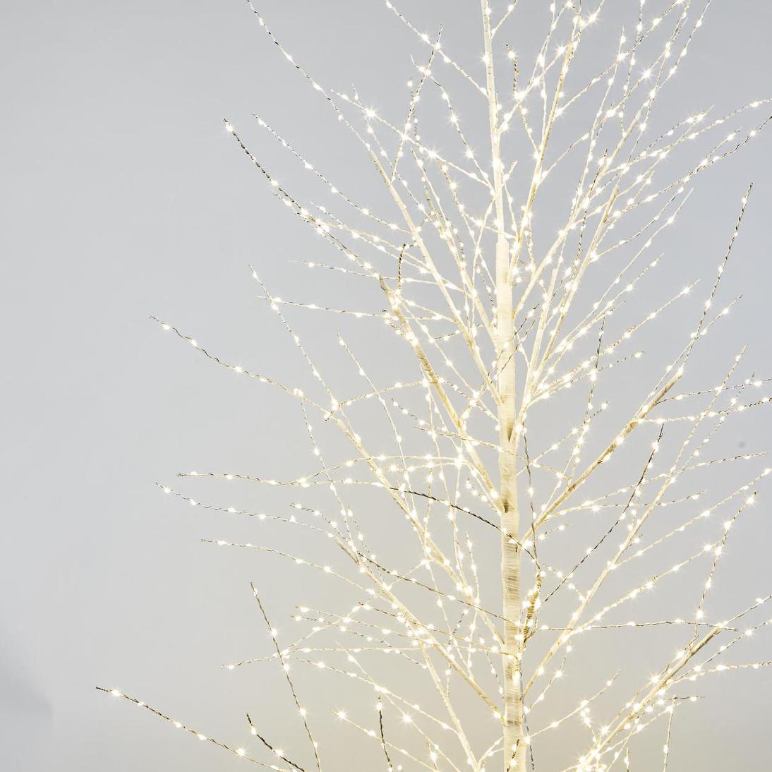 White Forest Light Up Tree with 1300 Lights 180cm