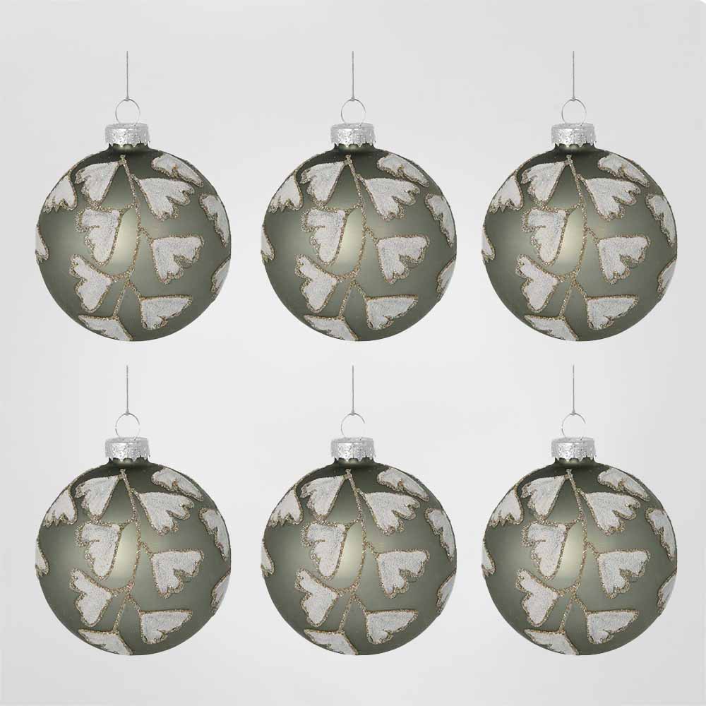Tiffany Ginko Boxed Set of 6 Baubles